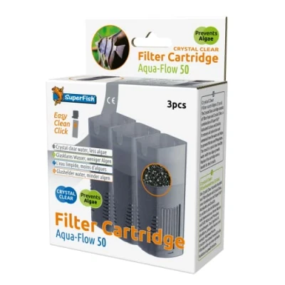Image of Superfish Aqua Flow 50 Crystal Clear Cartridge,Black