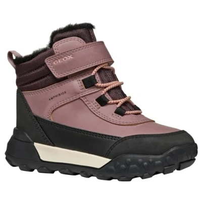 Image of Geox Trekkyup GIRL Winter boots for kids, Size: 10K, Dark rose Imitation leather/ textile
