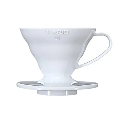 Image of HARIO VDR 01 W V60 Transparent Coffee Dripper White Drip for 1 2 Cups