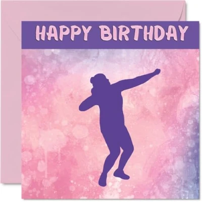 Image of Sport Birthday Cards for Women Girls Shotput in Card Friend Sister Daughter Niece Teammate, 145mm x Athlete Greeting