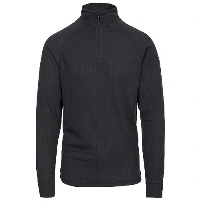 Image of Trespass Men&#039;s Wise360 Quick Dry Zip Base Layer Top, Black, L UK
