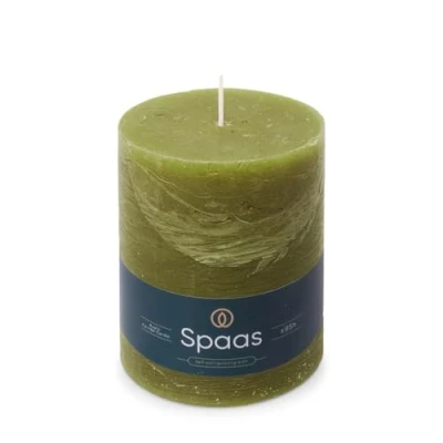 Image of Spaas Rustic Pillar Candle 100/130 mm 95h, Olive Green
