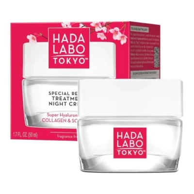 Image of Hada Labo Tokyo Anti Ageing Special Repair Treatment Night Cream with Super Hyaluronic Acid, Collagen &amp; Squalane, for Age 40+, 50 ml Jar (Pack of 1)