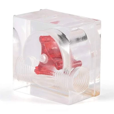 Image of VBESTLIFE Flow Indicator, Cooling Meter Sensor with 3 Impeller Blades for PC Water System G1/4 Thread(Quadrate 2 Ways)