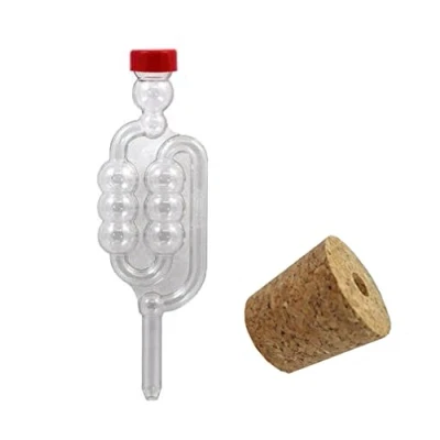 Image of Fermentation Bubbler Airlock &amp; Bored Cork Bung for Demijohn