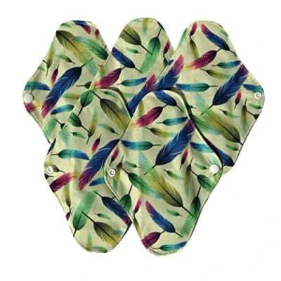 Image of 5 X Reusable Sanitary Pads Towels, ST&#039;S Odour Absorbing Bamboo Cloth Washable Menstrual Pantyliners, Medium to Heavy Flow ECO Friendly, Period Pretty