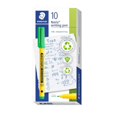 Image of STAEDTLER Noris Handwriting Pen Pale Green Box of 10, 307 550
