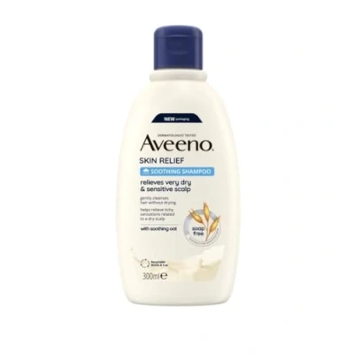 Image of Aveeno Skin Relief Soothing Shampoo, With Oat, Suitable for very dry sensitive Scalp, Thin &amp; Fragile Hair, Soap Free, High Tolerance Formula, 300ml