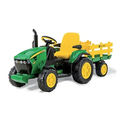 Image of Peg Perego John Deere Ground Force incl. trailer 12 V IGOR0047, green and yellow