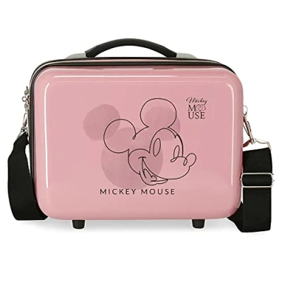 Image of Disney Mickey Outline Adaptable Toiletry Bag with Shoulder Pink 29 x 21 15 cm Rigid ABS 9.14L