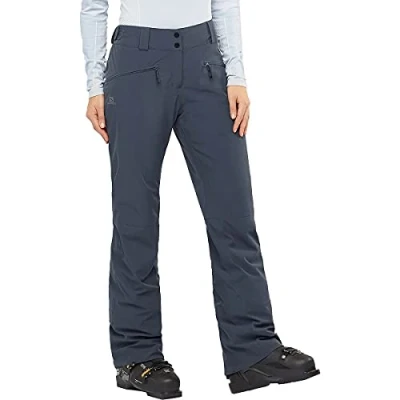 Image of Salomon Women&#039;s Ski Pants, EDGE PANT W, Polyester/Elastane/Polyamide, Grey (Ebony), Size L/R, LC1387300