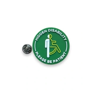 Image of Hidden Disability Please Be Patient Visual Awareness 3D Pin Badge (1)