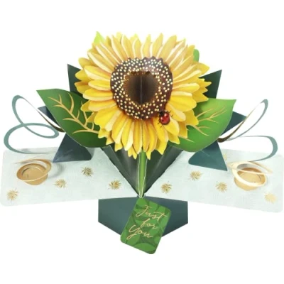 Image of Just For You Sunflower Pop Up Greeting Card Second Nature 3D Cards