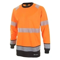 Image of Hivis Two Tone Long Sleeve T Shirt Orange / Black Medium
