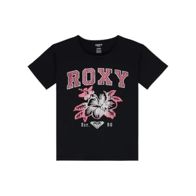 Image of Roxy Short Sleeved T Shirt LILYREGULAR Vintage Girl&#039;s Black 12