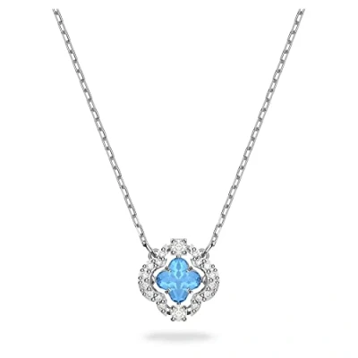 Image of Swarovski Sparkling Dance necklace, Blue, Rhodium plated
