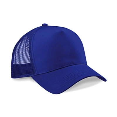 Image of Beechfield Real Bright Blue Mesh Baseball Cap One Size
