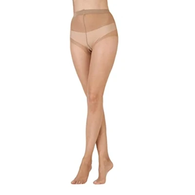 Image of Pretty Polly Women&#039;s Naturals 8d Sandal Toe Tights, Beige (Slightly Sunkissed), S M UK