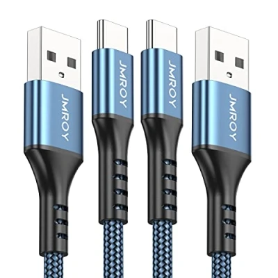 Image of USB C charger cable 2M+1M 2PACK Type Fast Charging 3.1A for Samsung S22 S21 S20 S10 S9 S8 A12 A20e A21s A40 A51 A70,Huawei P30 P40,Google Pixel,Xiaomi,Sony Xperia,Switch