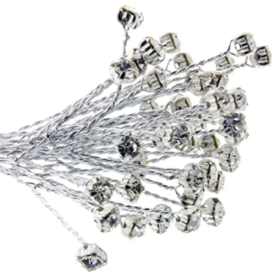 Image of Corsage Creations 4mm Diamante Branch Silver (3bunches x 6 stems per bag)