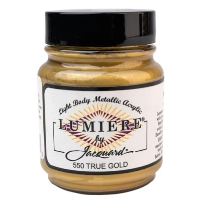 Image of Jacquard Products 2.25 oz Lumiere Metallic Acrylic Paint, True Gold