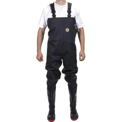 Image of Amblers Mens Danube Reinforced Chest Safety Wader (6 UK) (Black/Red)