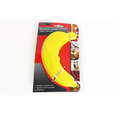 Image of Plastic Banana Guard Protector Anti Bruising Case with Fork