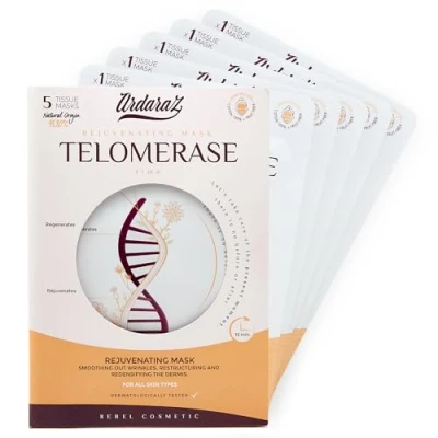 Image of Ardaraz Anti Aging Face Mask with Telomerase and Hyaluronic Acido. Masks Beauty for a Firmer Skin. Deep hydration instant effect. Vegan Set 5 pcs