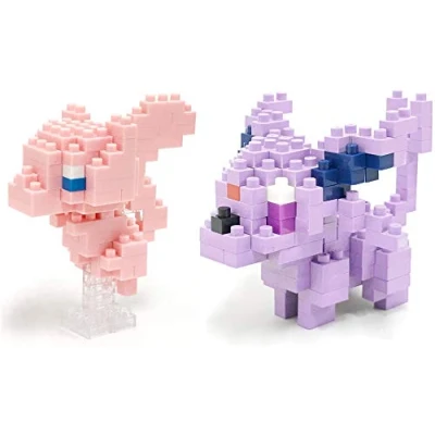 Image of nanoblock 2 Set Bundle Espeon (Eifie in Japan) and Mew Adjustable Pokemon Characters (Japan Import)