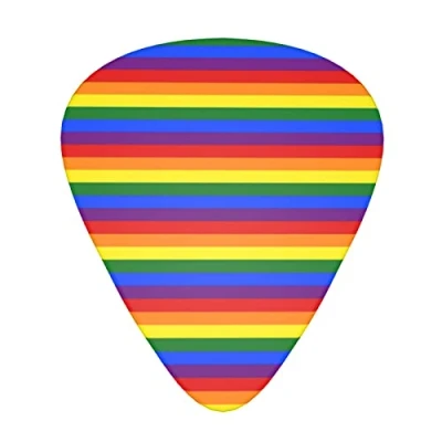 Image of Rainbow Pattern Guitar Picks 12 Pack, Includes Thin, Medium &amp; Heavy For Acoustic Guitar,Ukulele Etc.