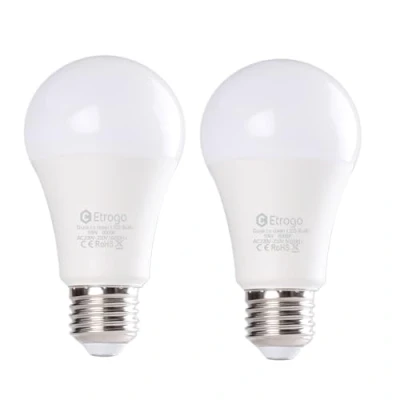 Image of Etrogo Dusk to Dawn LED Light Bulb E27 10 Watt Equivalent 100W Daylight 6000K Auto On/Off for Entrance Door Front Porch Patio Garden 2 Pack