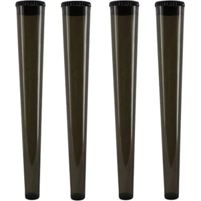 Image of Cherry on Top King Size Cone Holder Air Tight Hard Plastic Tube Smoking Rolling Cig Tube, 4 Holders Black