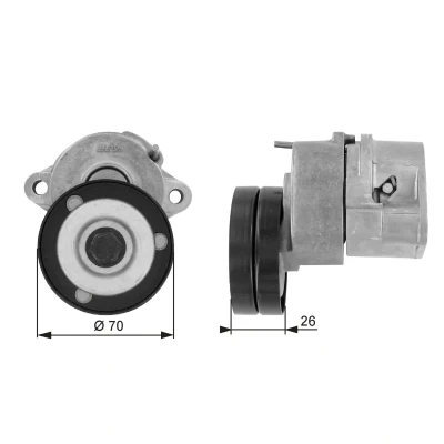 Image of 1340533 Tensioner Pulley GATES FleetRunner Micro V Kit T38213 VAUXHALL: Corsa Mk1, Vectra Mk1 Saloon