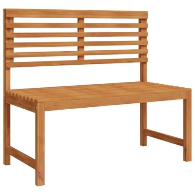 Image of vidaXL natural wood tone acacia outdoor bench rectangular, polished finish, garden/patio seating