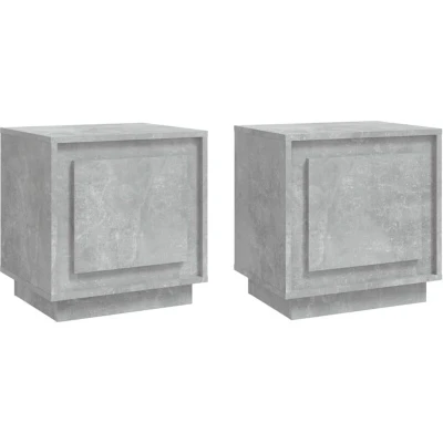 Image of vidaXL Bedside Cabinets 2 pcs Concrete Grey 44x35x45 cm Engineered Wood