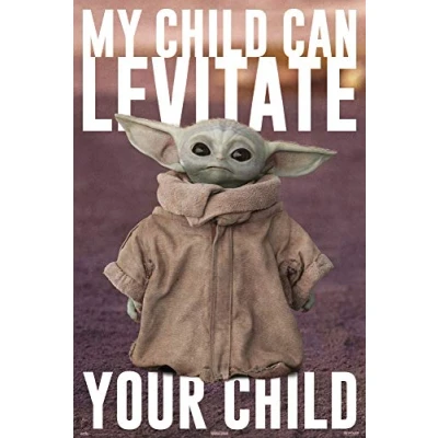 Image of Grupo Erik Star Wars Poster Baby Yoda The Mandalorian Child 36 x 24 inches / 91.5 61 cm Shipped Rolled Up Cool Posters Art &amp; Prints Wall