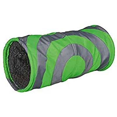 Image of Trixie Cushy Plush Play Tunnel, 15 x 35 cm, Grey/Green