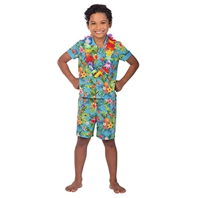 Image of (PKT) (9911433) Child Boys Hawaii Set Blue Costume (6 8yr)