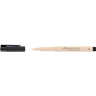 Image of Faber Castell Art &amp; Graphic Pitt Artist Pen Brush India Ink Pen, Apricot, Single For Art, Craft, Drawing, Sketching, Home, School, University, Colouring