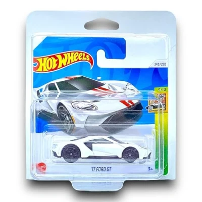 Image of Hot Wheels &#039;17 Ford GT (White, Red &amp; Black) 9/10 HW Exotics 2024 240/250 (Short Card) includes a KLAS Car Keeper Protector Case HTC26