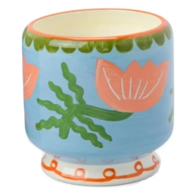 Image of Paddywax Scented Candles Dopo Hand Painted Ceramic Luxury Artisan Candle, 8 Ounce, Flower Cactus