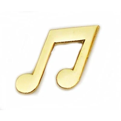 Image of Metal Enamel Pin Badge Music Notes Crochet Quaver Gold Tone