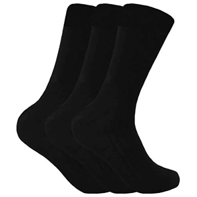 Image of 3 Pairs Mens Thick Cushioned Sole Winter Warm Wool Blend Walking Hiking Socks for Boots (6 11 uk, WB Black)