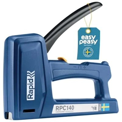 Image of Heavy Duty Staple Gun for Wood Up to 50% Easier Squeeze Takes 16 mm Staples Made in Sweden Rapid RPC140