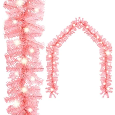 Image of vidaXL Christmas Garland with LED Lights 20 m Pink