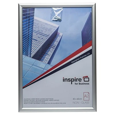Image of Hampton Frames Snap Poster Certificate Photo Display Frame Silver A2 (42x59cm) SNAPA2S