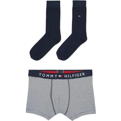 Image of Tommy Hilfiger Men&#039;s Trunk Print &amp; Sock Set Ithaca/Desert Sky XL