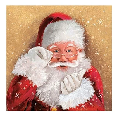 Image of Ambiente 3 Ply Printed Paper Napkins Pack of 20 Watch This, Santa Napkins, Christmas