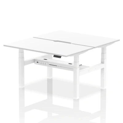 Image of Air B2B 1400x800 Adjustable 2P Bench Desk Scalloped White/White