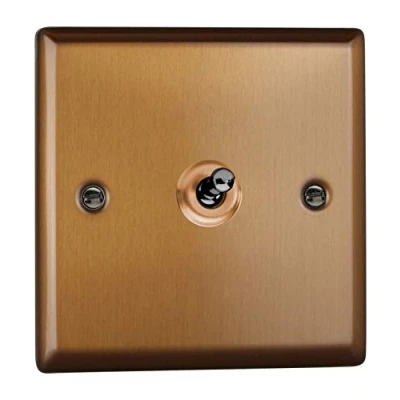 Image of Varilight Urban Brushed Bronze 4 1 Gang 2 Way 10 Amp Toggle Switch